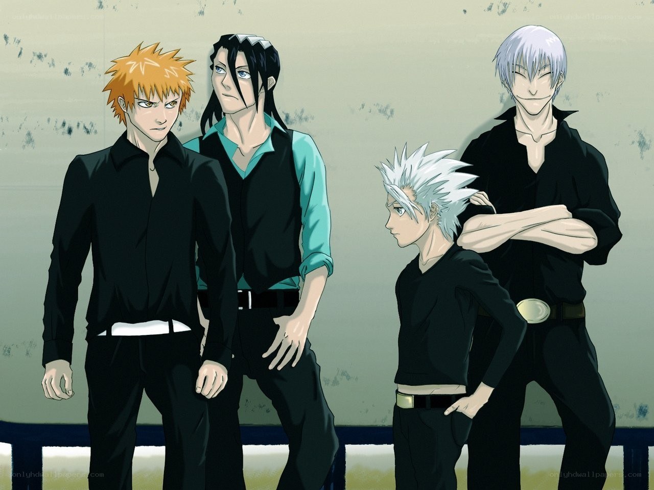 anime characters standing together