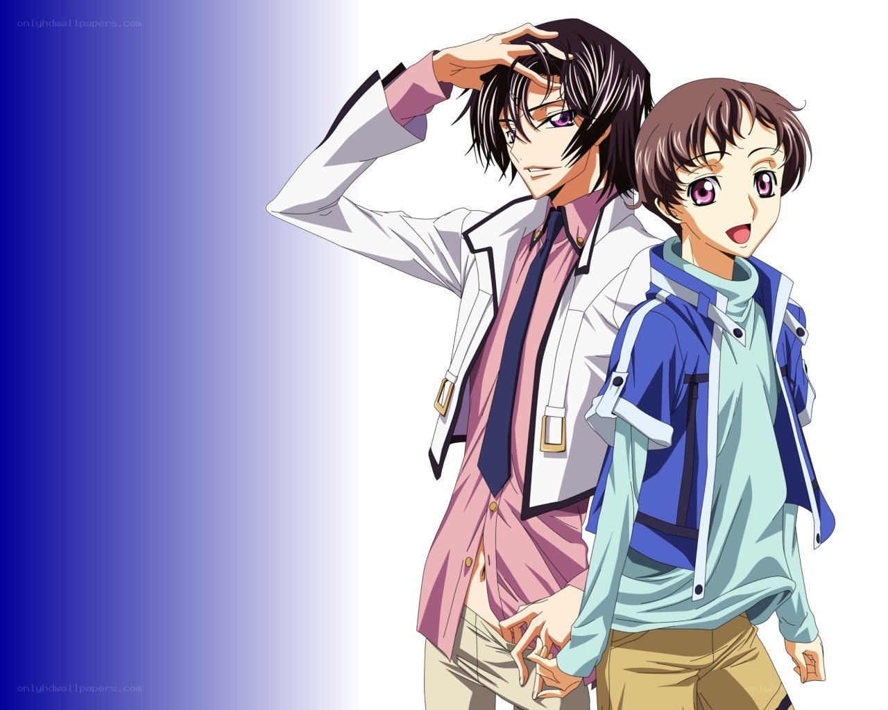 anime characters standing together