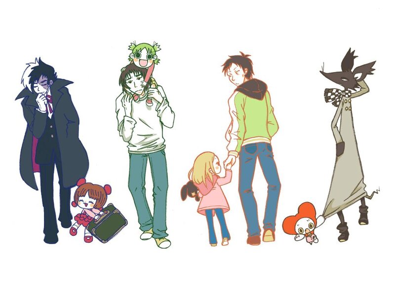 Anime Characters Standing — White, Calm