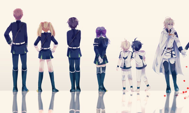 Anime Characters Standing — White, Calm, Uniforms