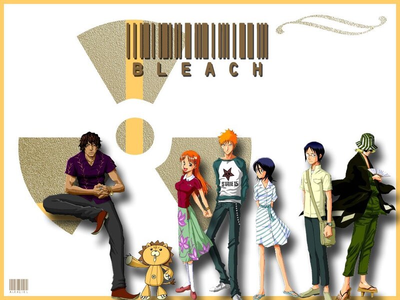 Anime Characters Standing — White, Neutral, Barcode Design