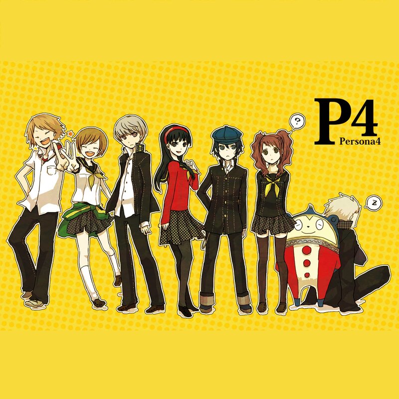 Anime Characters Standing — Yellow, Playful