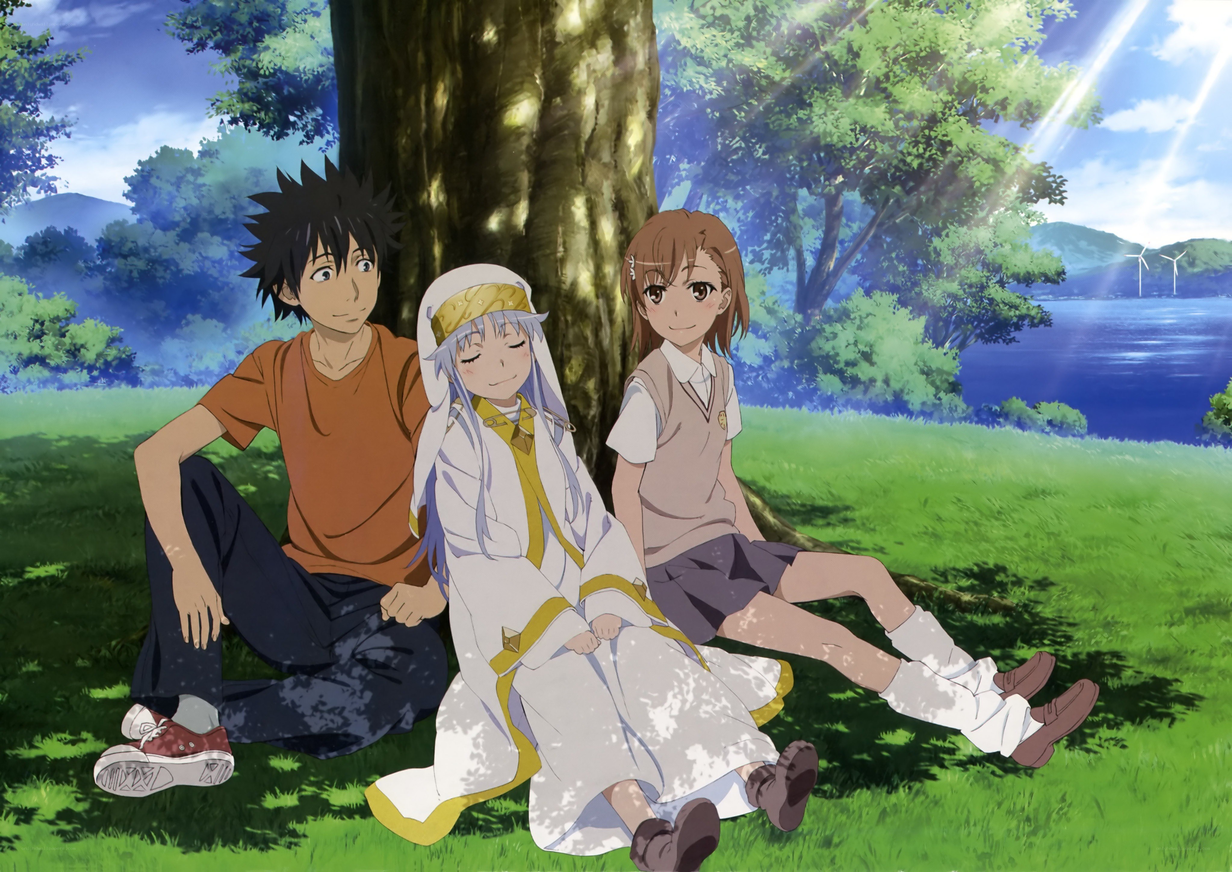 anime characters under a tree
