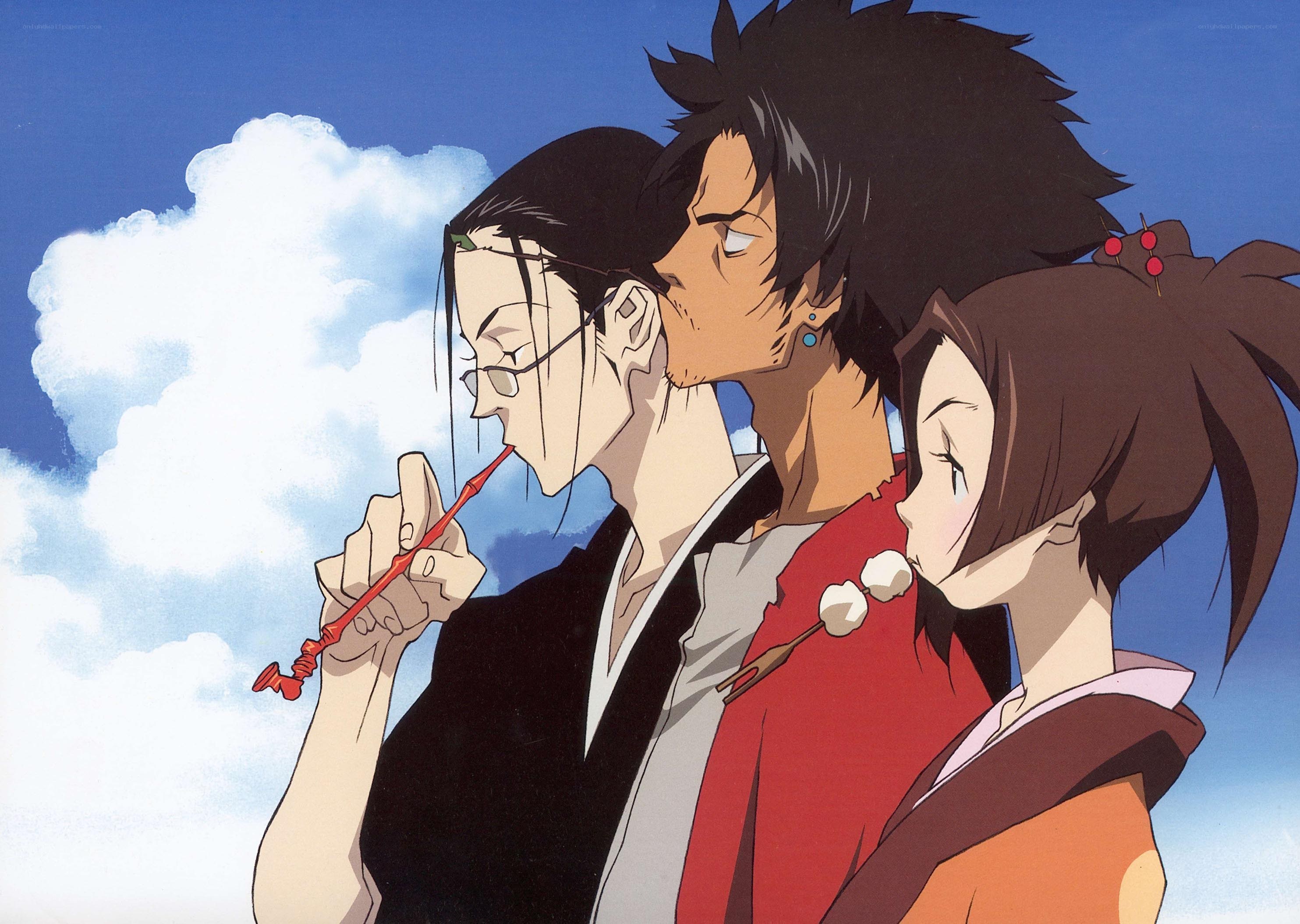 anime characters under blue sky