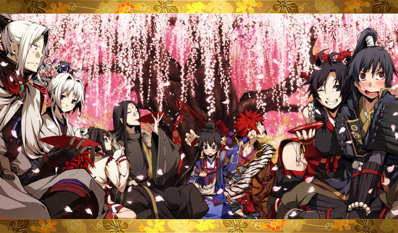 Anime Characters under Cherry Blossoms — Pink, Festive