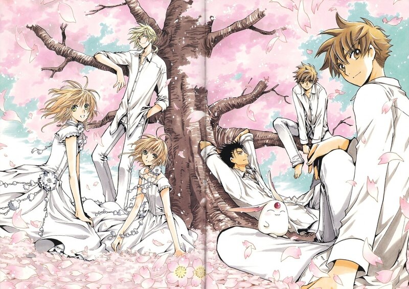 Anime Characters under Cherry Blossoms — Pink