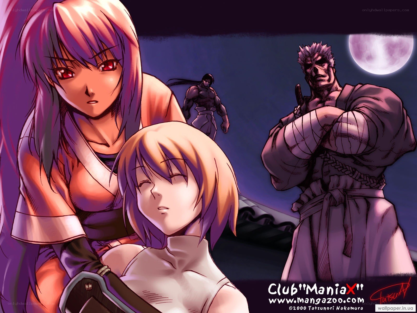 Anime characters under moonlight