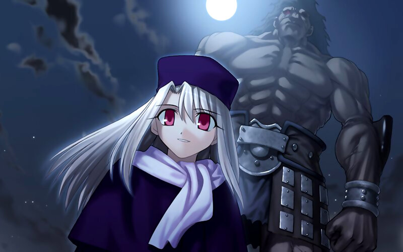 Anime characters under moonlight
