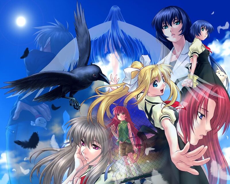 anime characters under moonlight