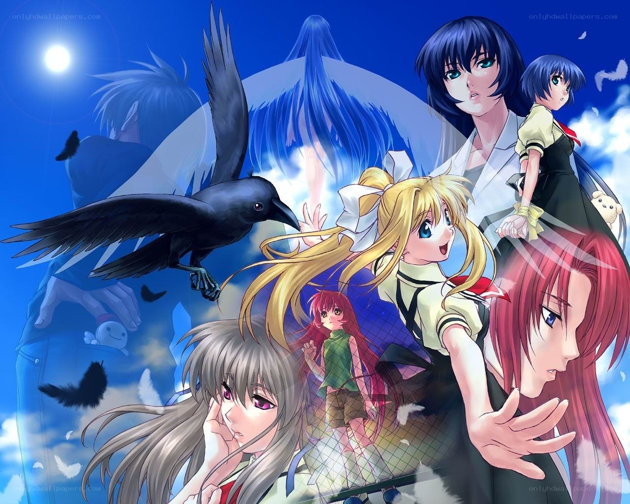 anime characters under moonlight