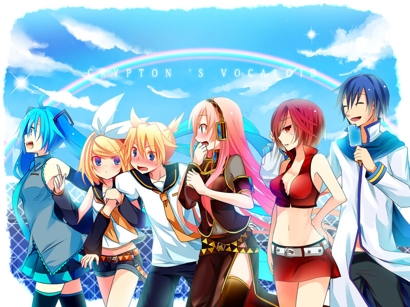 Anime Characters under Rainbow