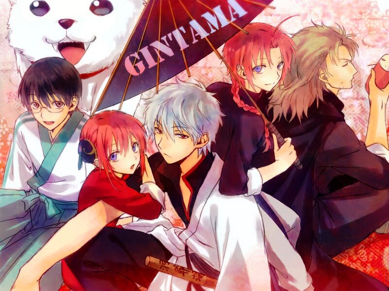 Anime Characters under Umbrella — Red