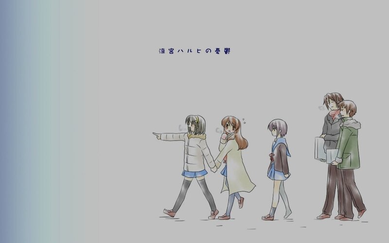 Anime Characters Walking — Gray
