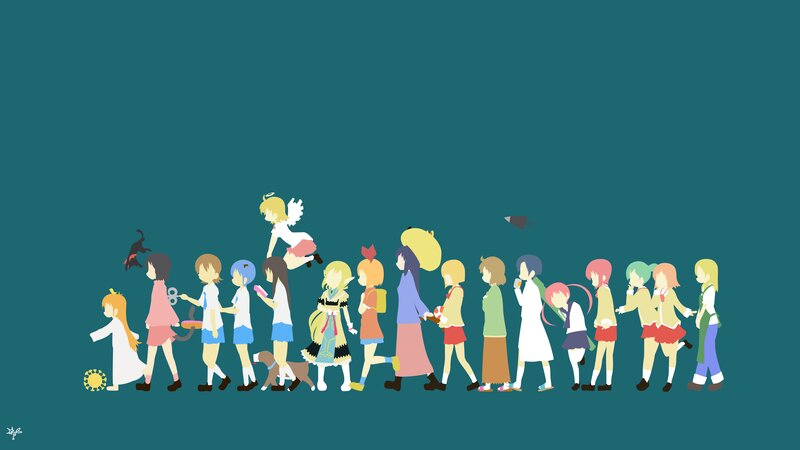 Anime Characters Walking — Teal