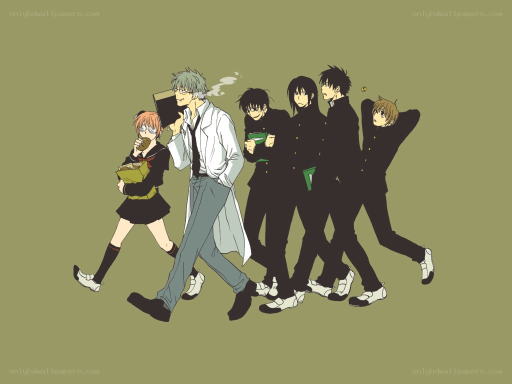 anime characters walking together