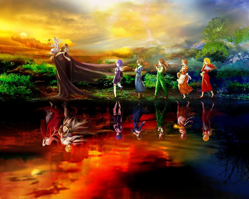 Anime Characters Walking — Yellow, Dramatic