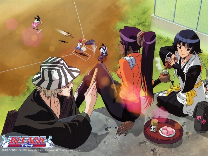 Anime Characters Watching Baseball