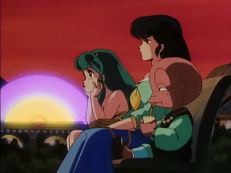 anime characters watching sunset