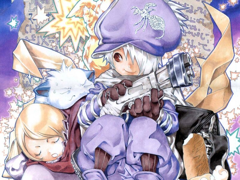 Anime characters with a gun
