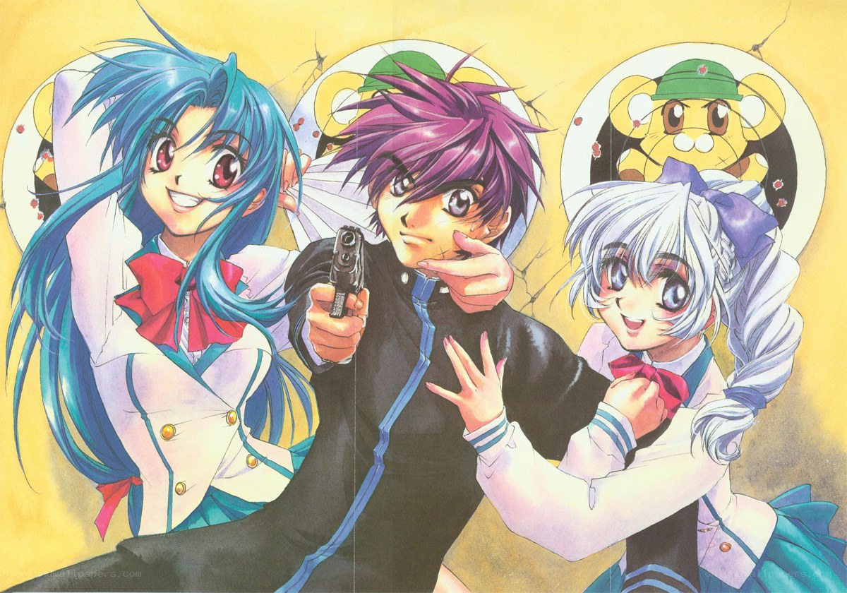 Anime characters with a gun