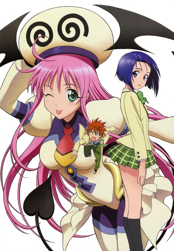Anime characters with a large creature