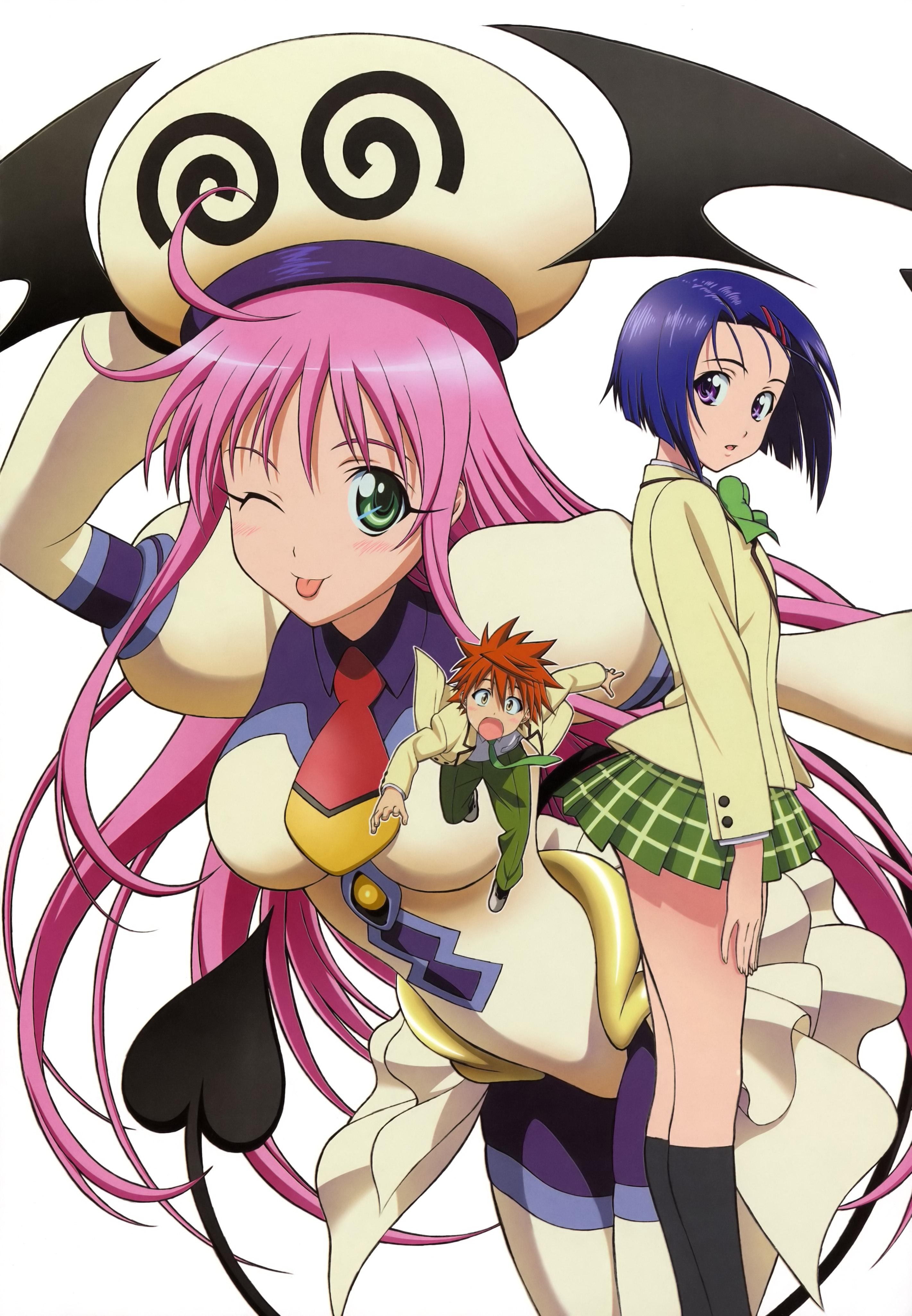 Anime characters with a large creature