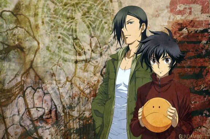 Anime characters with a smiley object