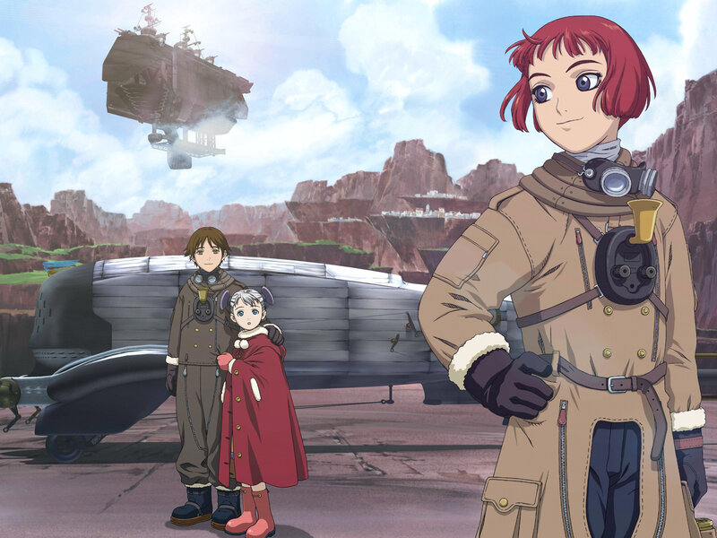 Anime characters with airship