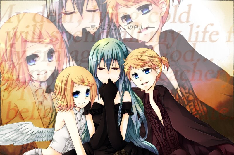 Anime characters with angel and dark themes