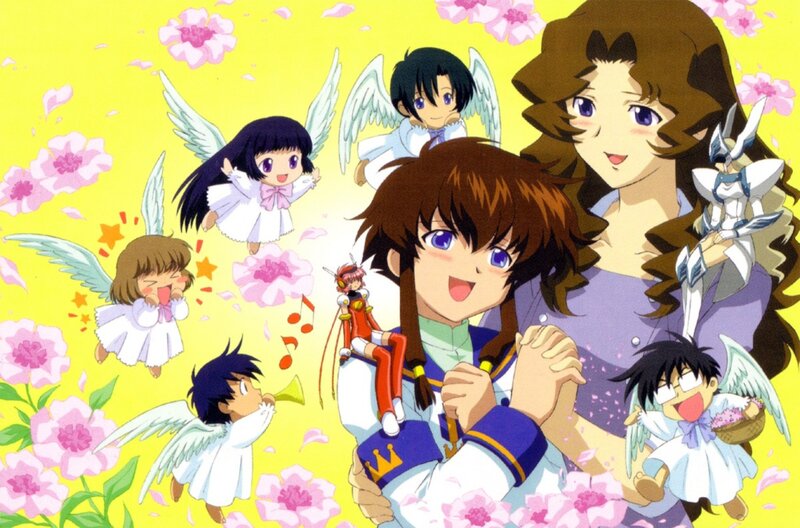 Anime Characters with Angels — Yellow