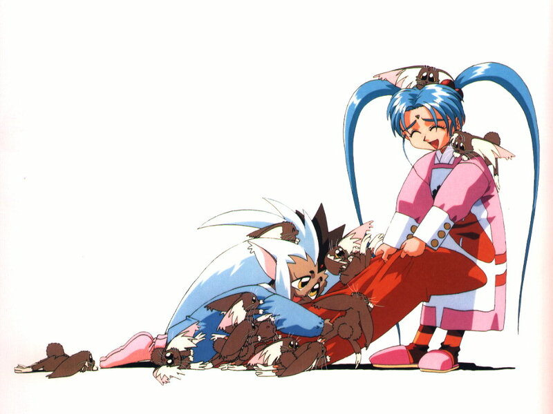 Anime characters with animal creatures