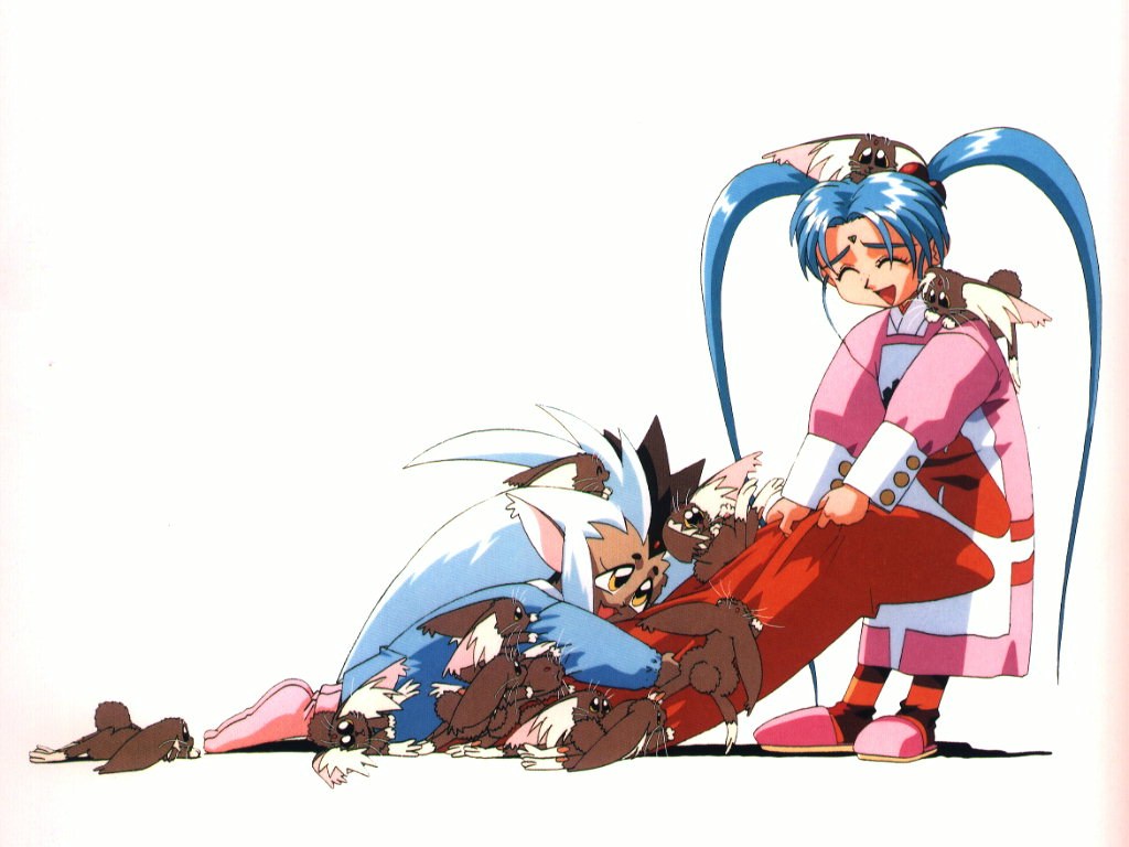 Anime characters with animal creatures