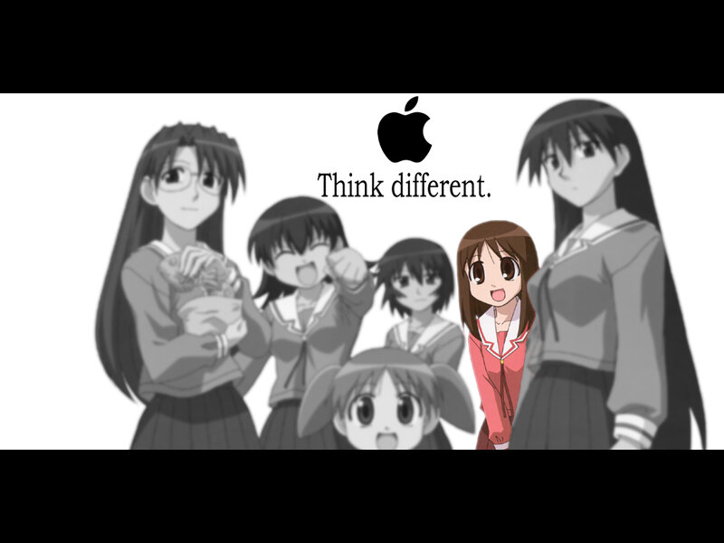anime characters with Apple logo
