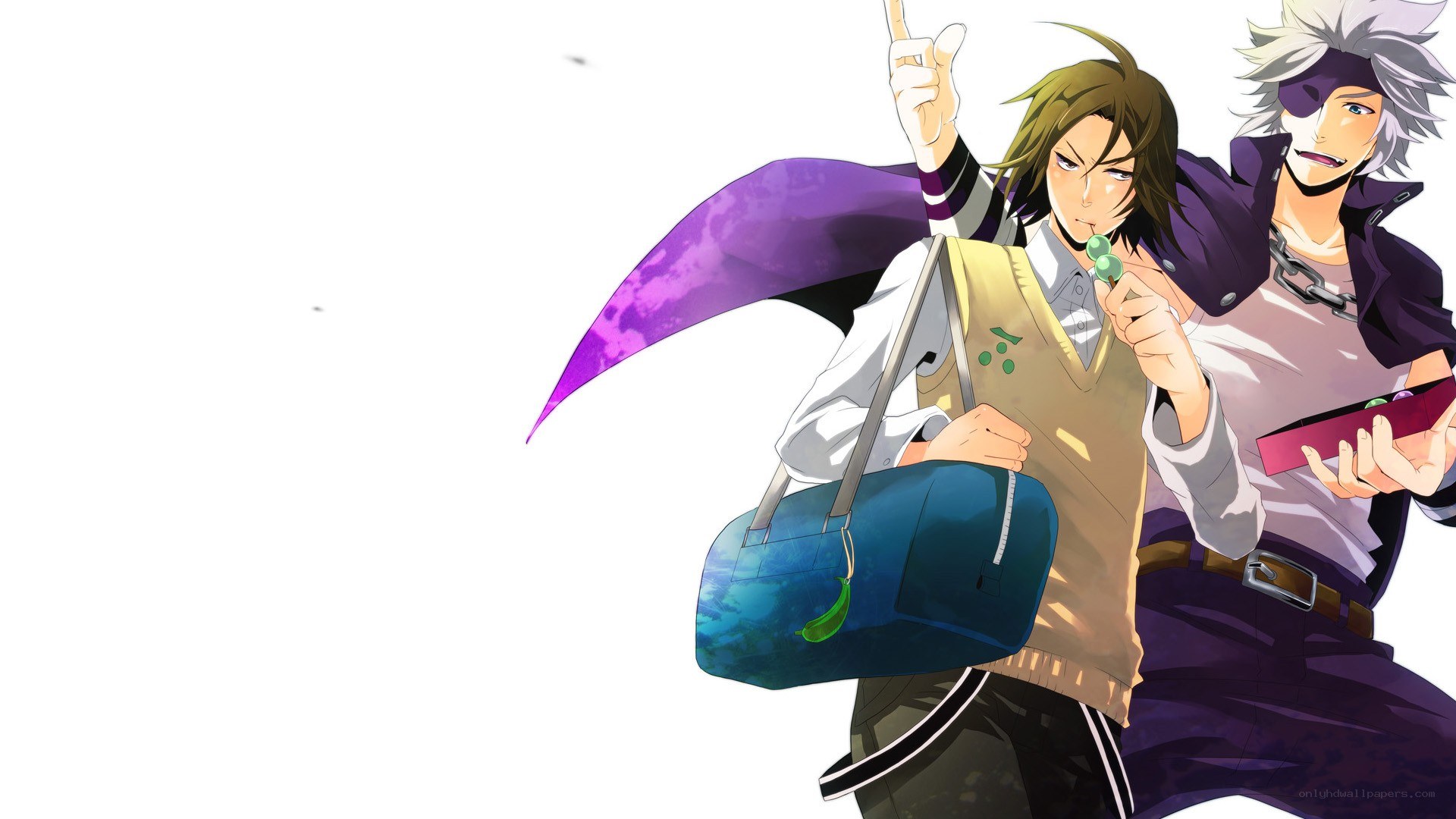 anime characters with bag
