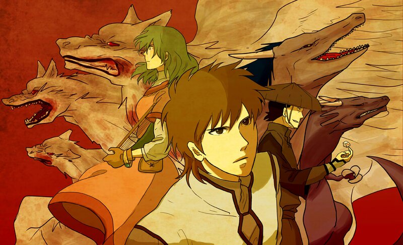 Anime Characters with Beasts — Red