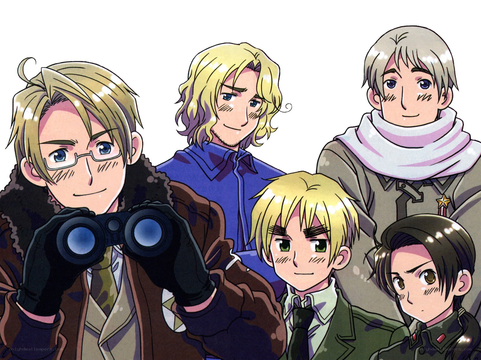 anime characters with binoculars