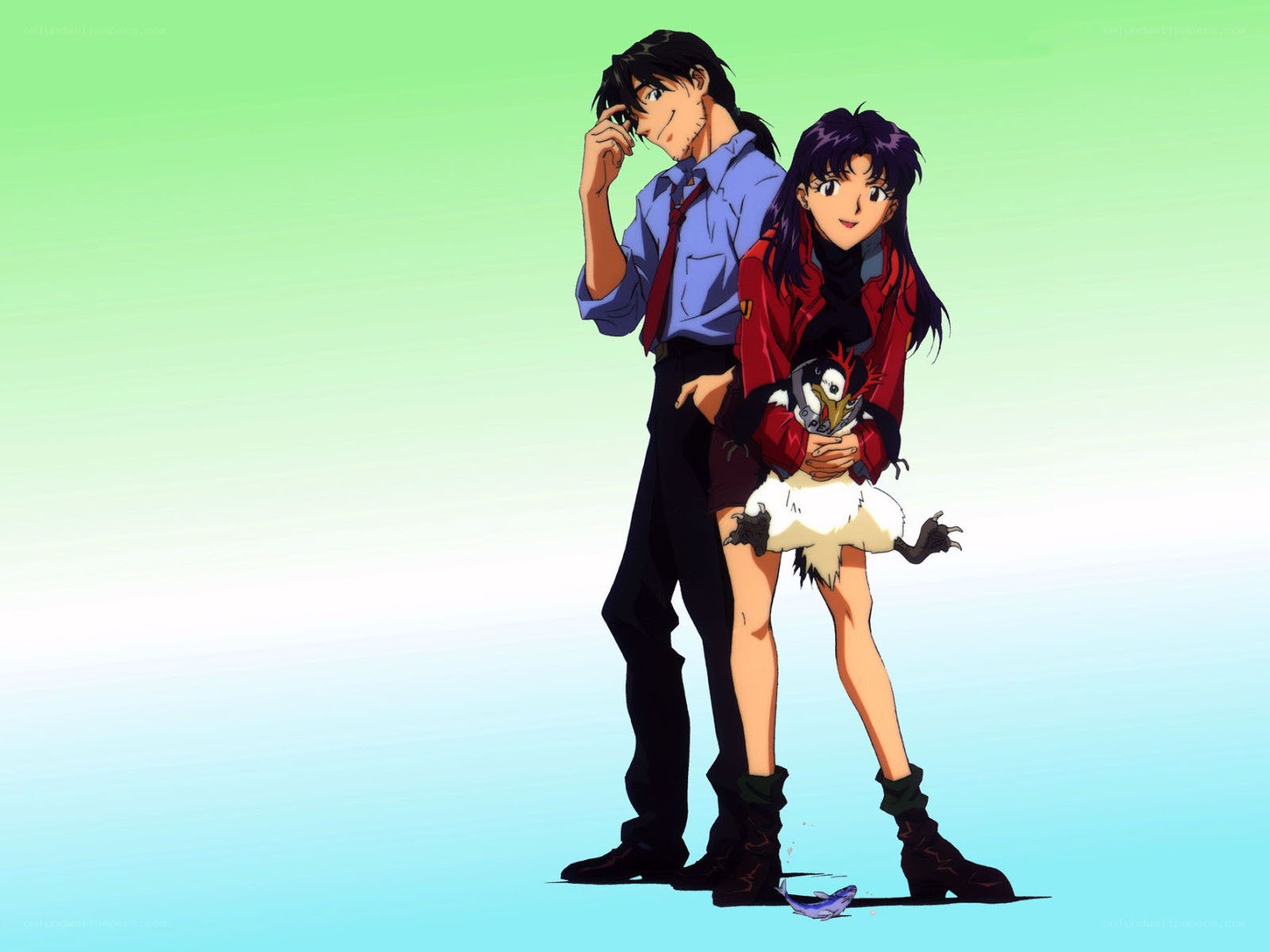 anime characters with bird