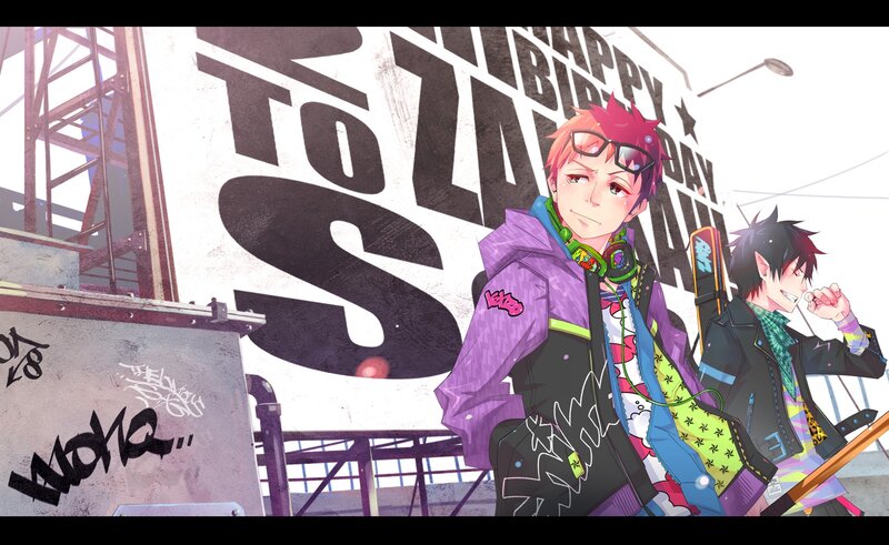 Anime characters with birthday sign