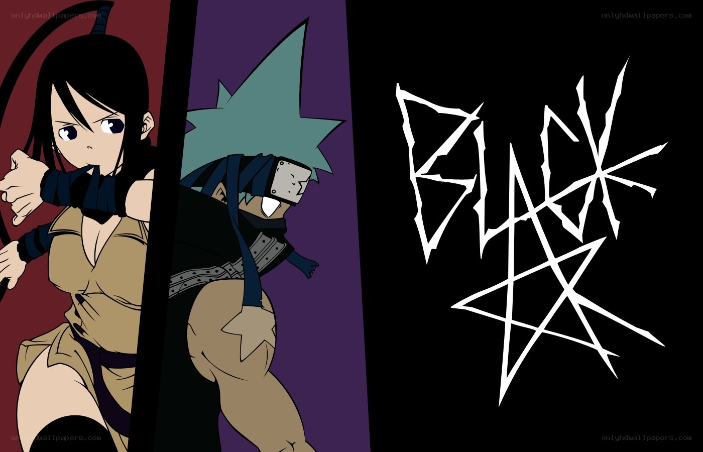 anime characters with black logo