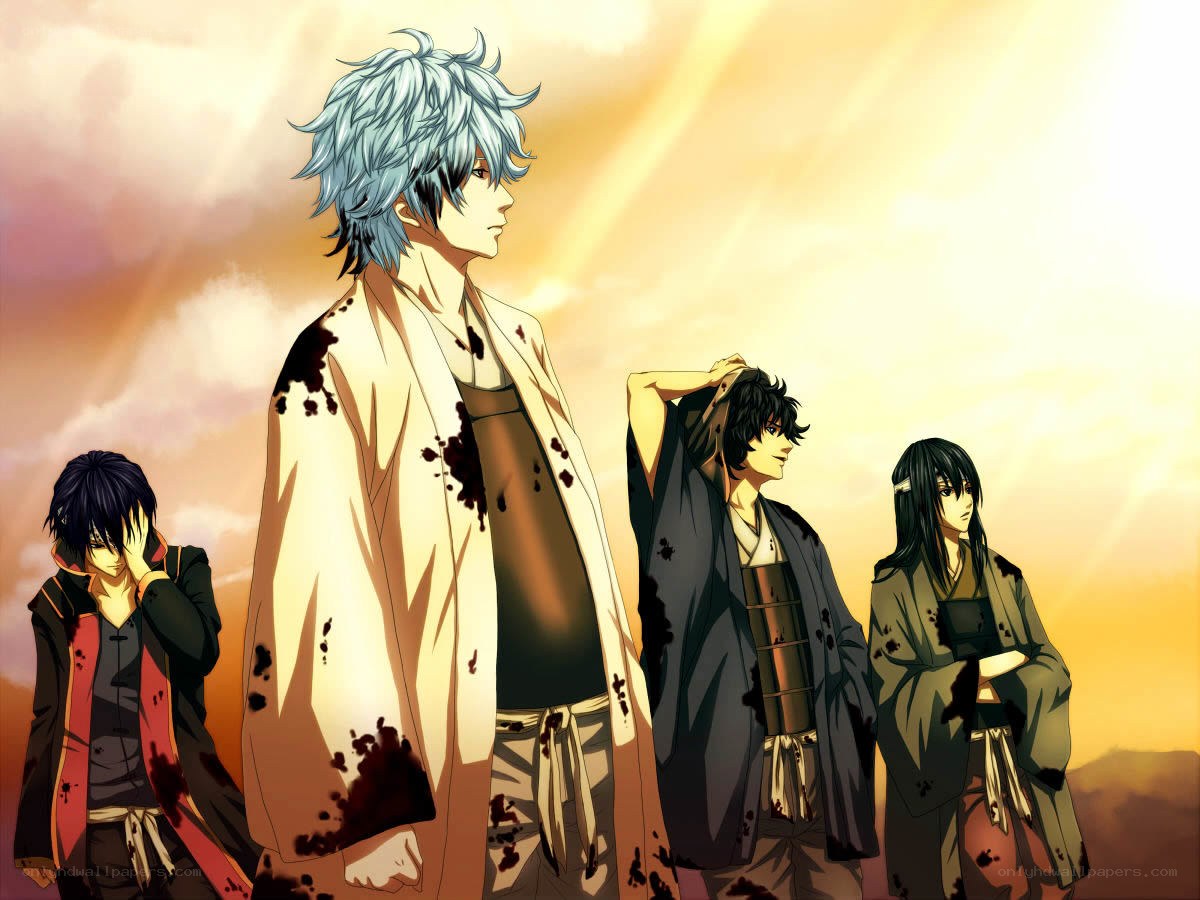 Anime characters with bloodstains