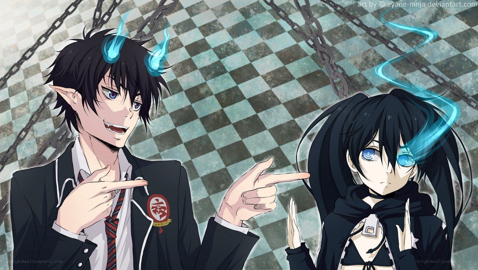 anime characters with blue energy