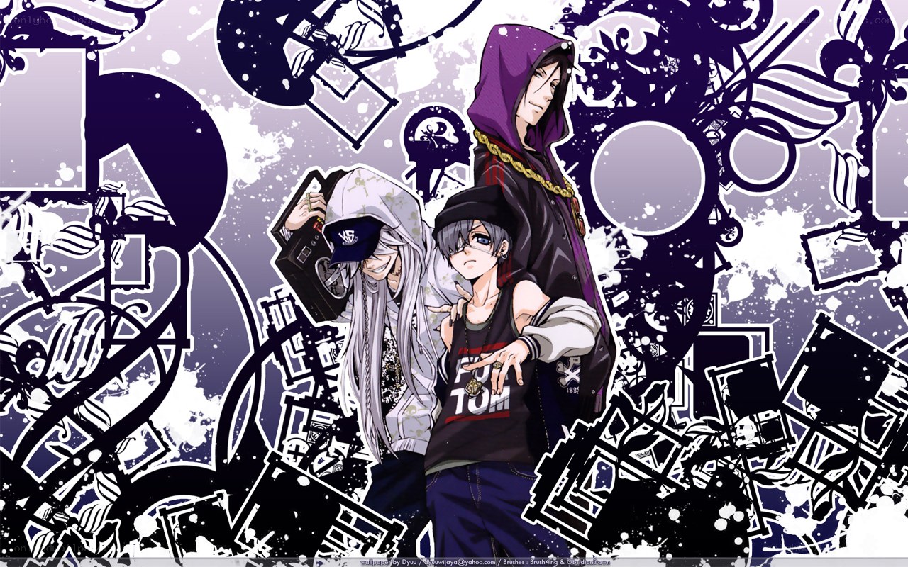 anime characters with boombox