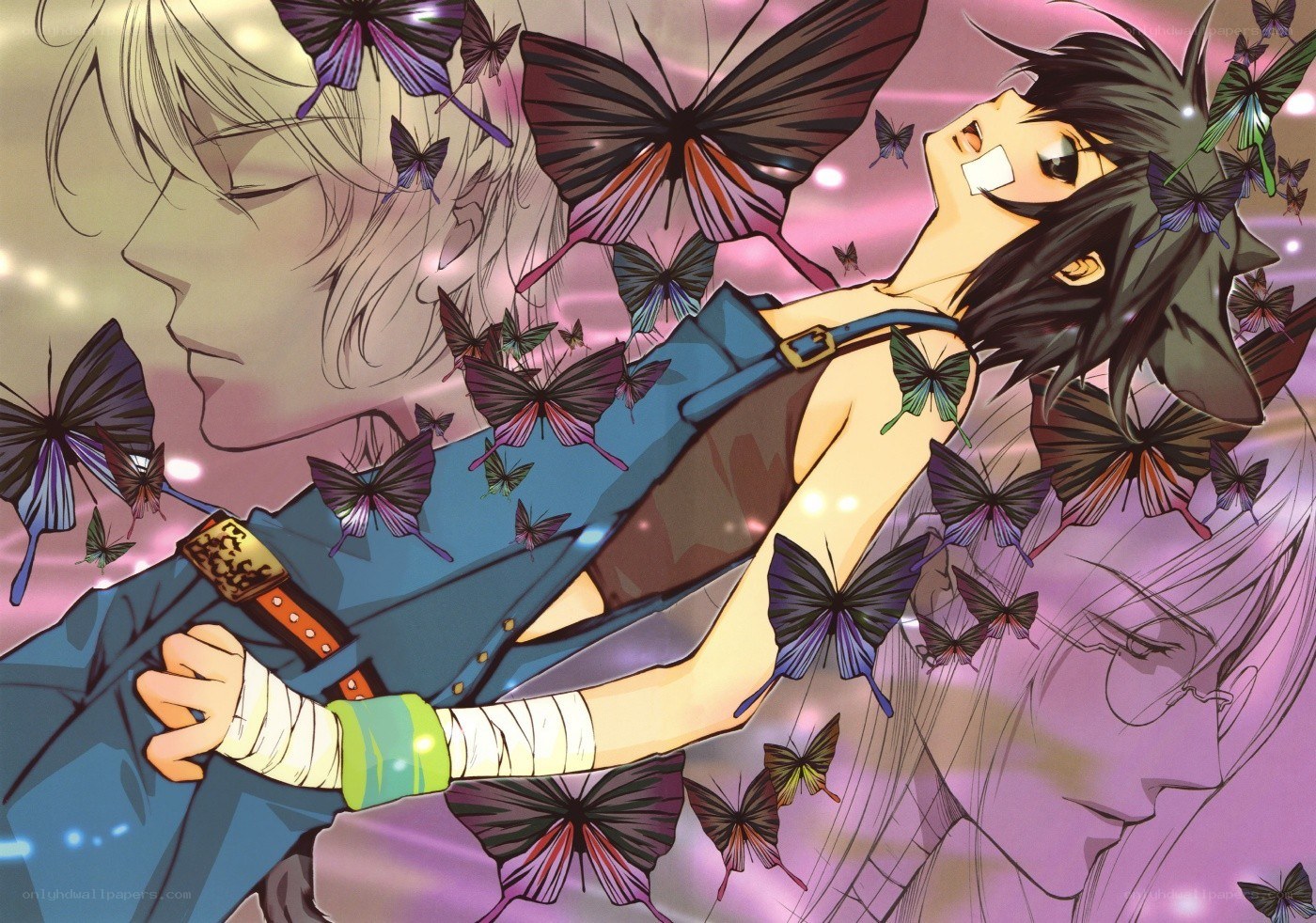 Anime characters with butterflies