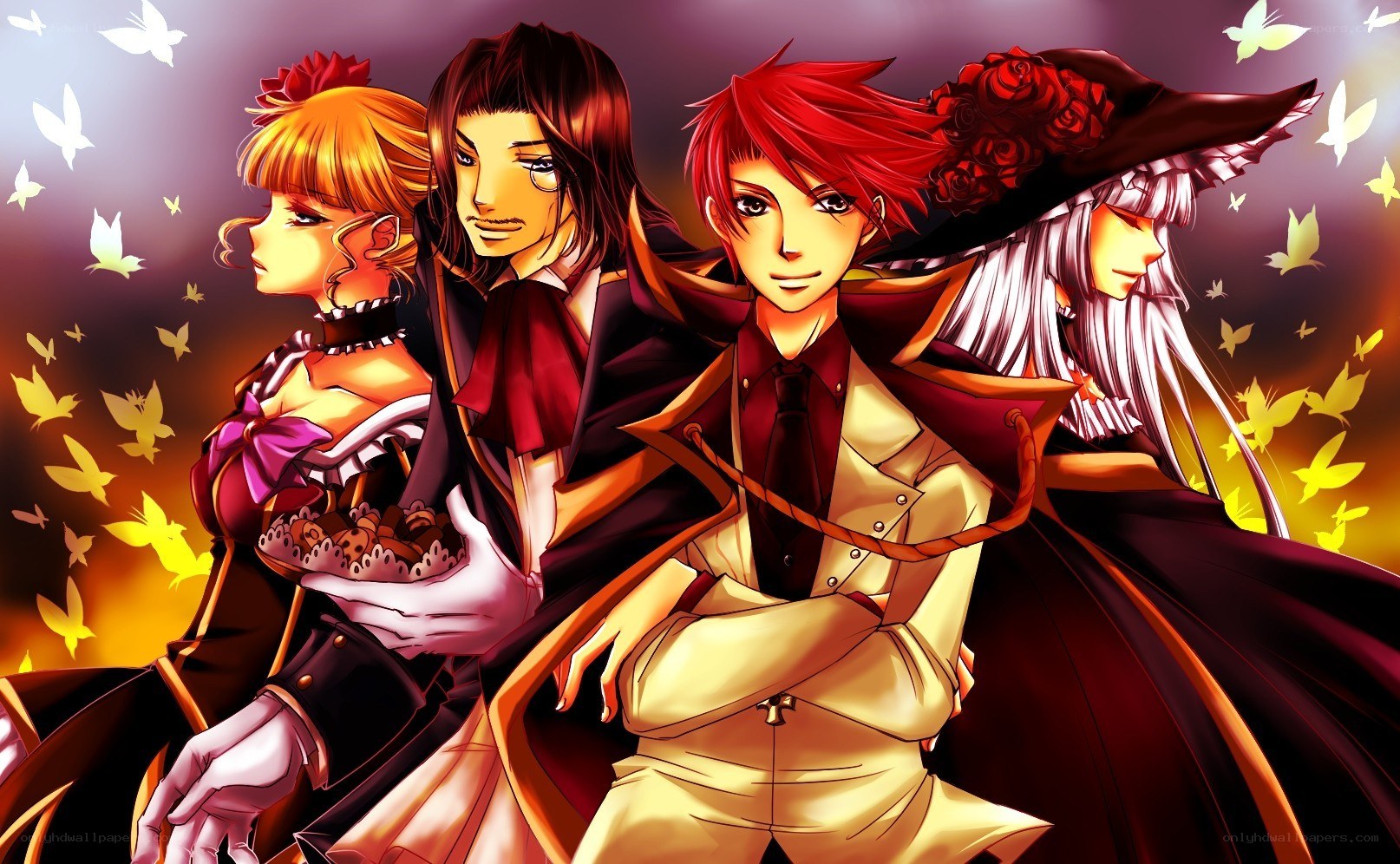 anime characters with butterflies