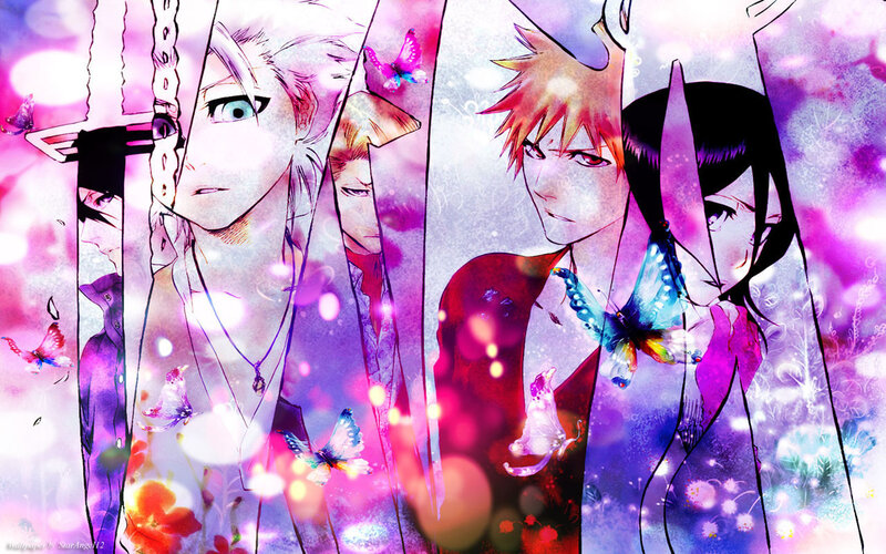 Anime Characters with Butterflies — Purple