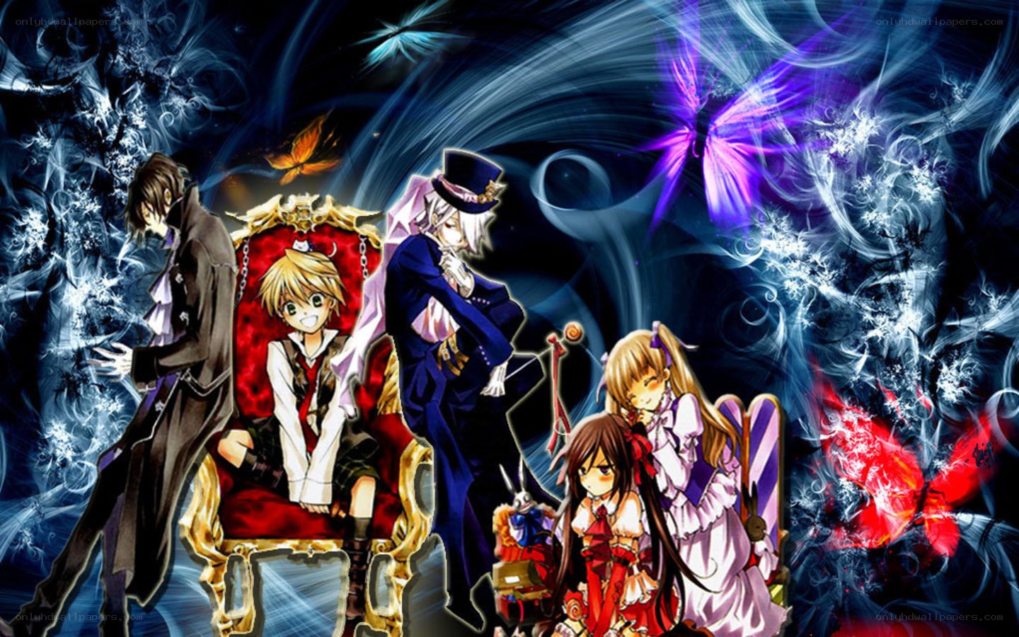 anime characters with butterflies