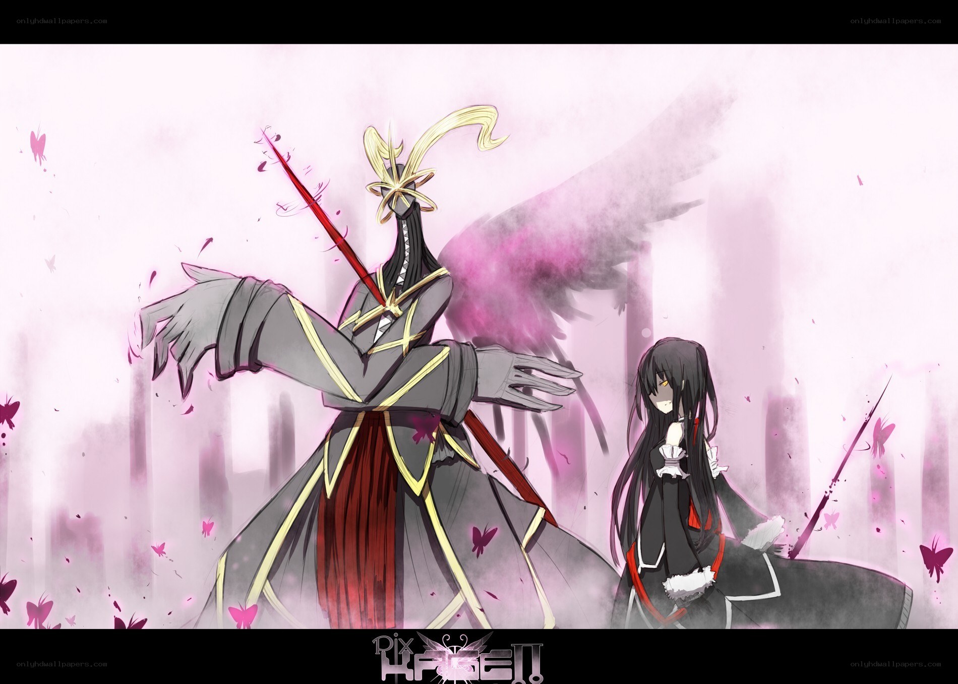 Anime characters with butterfly wings