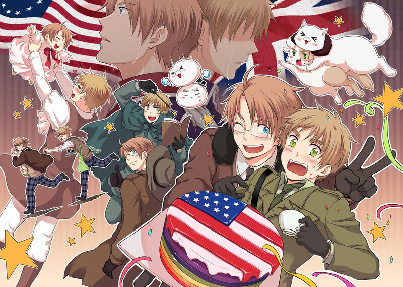 Anime Characters with Cake — Red