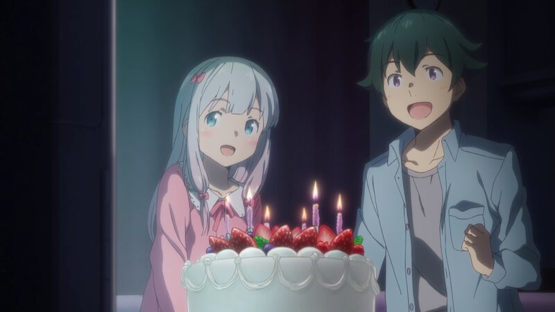 Anime Characters with Cake — White