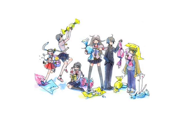 anime characters with candy